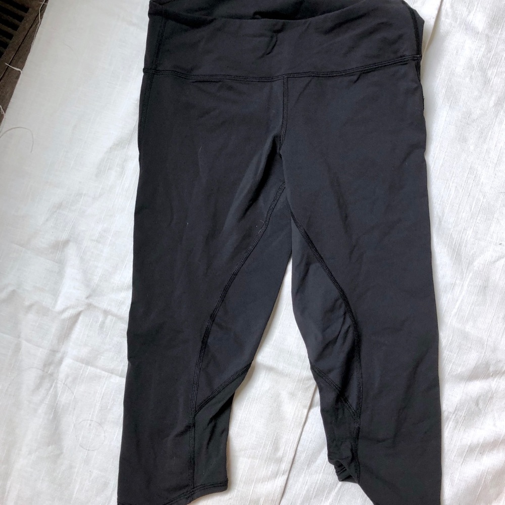 Lululemon Crop Leggings With Mesh Sides